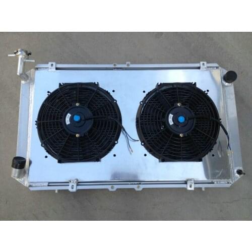 56MM 3 Rows Aluminum Radiator+SHROUD+2 FANS FOR NISSAN Patrol GQ SAFARI 2.8L/4.2L 4200cc DIESEL TD42 & 3.0L PETROL Y60