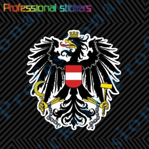 Austrian Coat of Arms Sticker Decal Self Adhesive Vinyl Austria Flag AUT AT Stickers Motorcycle waterproof car Window Decal