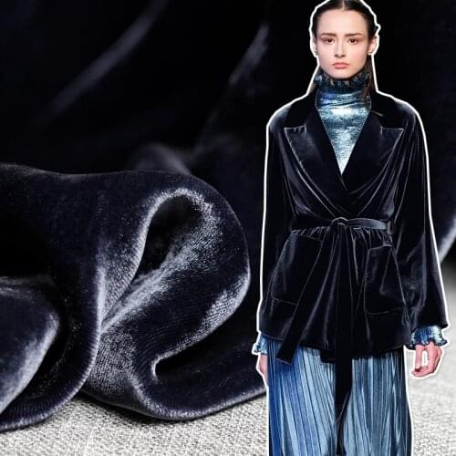 Velvet Morandi Blue Grey Mulberry Silk Fabric Garment Materials Autumn Women Dress Suit Sewing Cloth Tailor