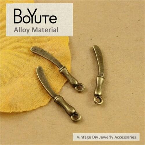 BoYuTe (100 Pieces/Lot) 25*4MM Vintage Style Antique Bronze Plated Knife Charms Pendant Diy Jewelry Accessories Making