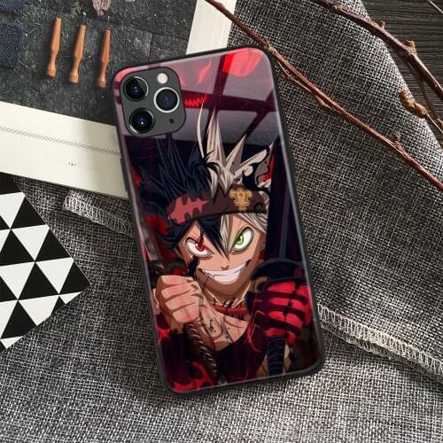 Asta Black Clover Anime Soft Silicone Glass Phone Case for IPhone SE 6s 7 8 Plus X Xr Xs 11 12 Mini Pro Max Samsung
