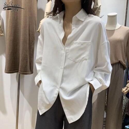 Spring Autumn Solid Women Blouse and Tops Casual Vintage Women Shirts Button Turn Down Collar Female Blouse Blusas Mujer 12658