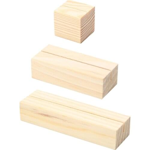 Wood Table Number Stands 3cm 7cm 10cm Length Sign Frame Oak Wooden Display Rack Place Card Holder