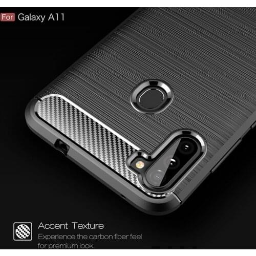 For Samsung Galaxy A11 A115F Case Carbon Fiber Bumper Cover For Samsung A41 A31 A51 A71 S20 Ultra M11 M21 M31 A21S A11 Fundas