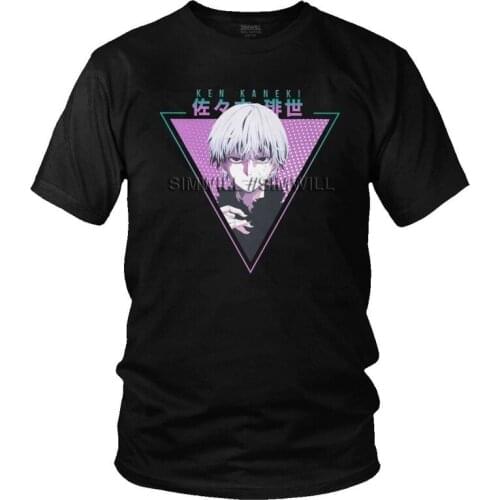 Classic Kaneki Ken T Shirt Men Short Sleeve Pure Cotton T-shirt Graphic Anime Manga Tokyo Ghoul Tee Fashion Tshirt Clothing