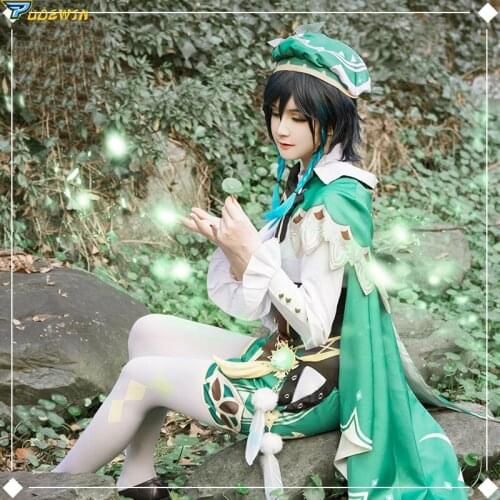 Game Genshin Impact Venti Cosplay Costume Halloween Party Costume