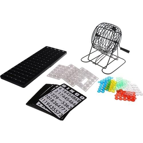 Mini Bingo Lottery Machine Draw Game Set with Balls Cards for Party Home Pub Entertainment Lucky Balls Game Xmas Gift