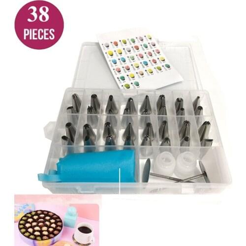 Cake Decorating Tools Stainless Steel Russian Icing Piping Nozzles Silicone Cream Bag Cupcake Pastry Dessert Baking Supplies Set