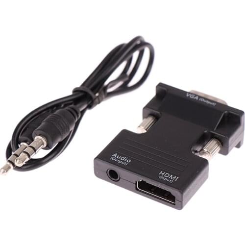 HDMI-compatible to VGA Cable Female HDMI to Male VGA Converter Digital Audio Cable Video Converter 1080P HDMI Splitter Adapter