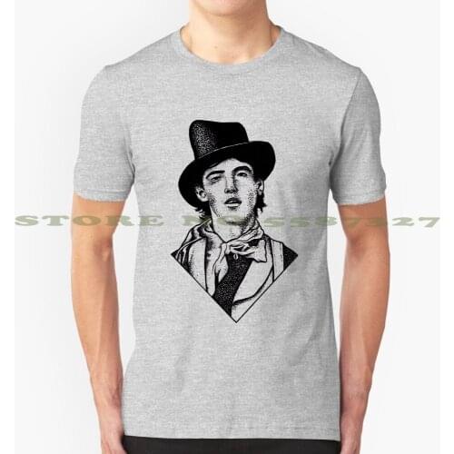 Billy The Kid Summer Funny T Shirt For Men Women Cowboy Outlaw Billy The Kid Western Americana Criminal Lawless Hat Dotwork Ink