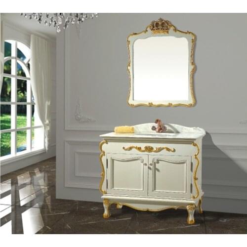 2017 hot sales solid oak wood bathroom vanity with sink and benchtop and mirror bathroom furnitures AS1016