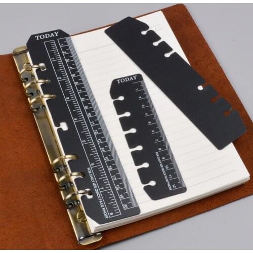 Bookmark Ruler for Rings Notebook 6 hole A5 Personal Size Elastic Drawing Tool Soft Plastic Partition For Planner And Organizer