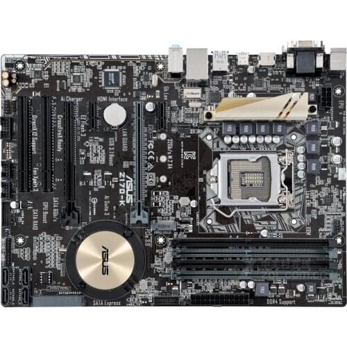 Free shipping original motherboard for for ASUS Z170-K DDR4 LGA 1151 USB3.1 64GB VGA DVI HDMI Desktop motherborad