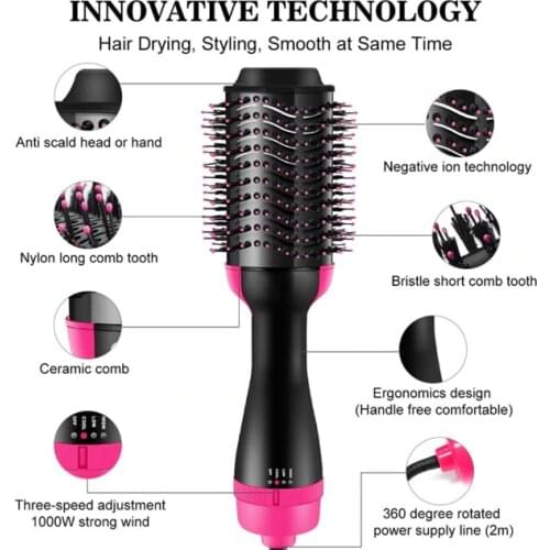 Hair Blower Brush One Step Hair Dryer and Volumizer Hair Dryer Brush Rotating Hot Air Brush Hairdryer Hairbrush Blow Dryer Comb