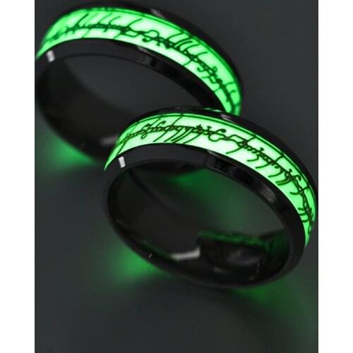 New Original Luminous Ring Glow In The Dark Concert Fluorescent Ring Green Background the Ring Lord Anel Masculino Femme A0222