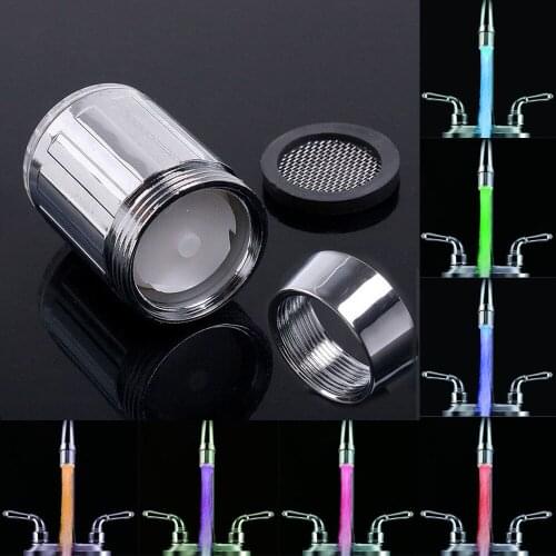 New Brand LED Water Faucet Romantic 7 Color Change LED Light Shower Head Water Bath Home Bathroom Glow Night LED Light