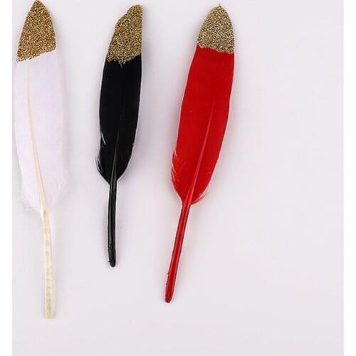 20pcs Gold Color Duck Feathers for Crafts Natural Colorful Feathers forParty Wedding Decoration DIY Feathers Jewelry Making 10-1