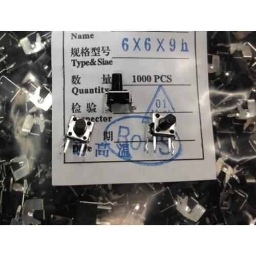 With stand Horizontal touch switch Micro switch Button 6*6*9mm Copper foot Button jog