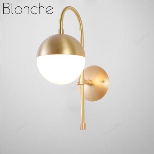Nordic Modern Copper LED Wall Lamp Bathroom Mirror Front Lamp Bedside Lamp Glass Ball Wall Lamp Lamp Home Lighting Decoration