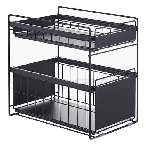 Kitchen sink storage rack storage rack floor type storage push-pull telescopic pull cabinet multi-layer storage cabinet
