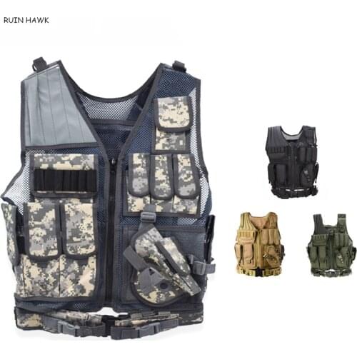 Tactical Vest Military Combat Army Vest Outdoor Hunting Fishing CS Training Vest Multi-tool Vest Holster Vest Airsoft Vest