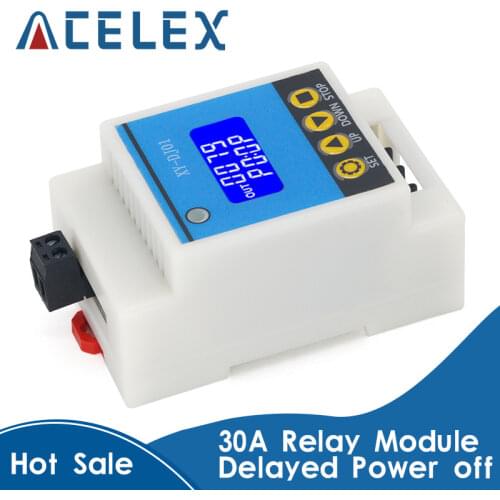 XY-DJ01 30A 1CH Relay Module Delayed Power Off Disconnected Trigger Delay Cycle Timing Circuit Switch Rail Type