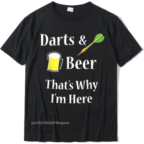 Darts Beer Funny T-Shirt For Dart Player T-Shirt Normal Cotton Mens Tops Shirt Geek Plain T Shirt