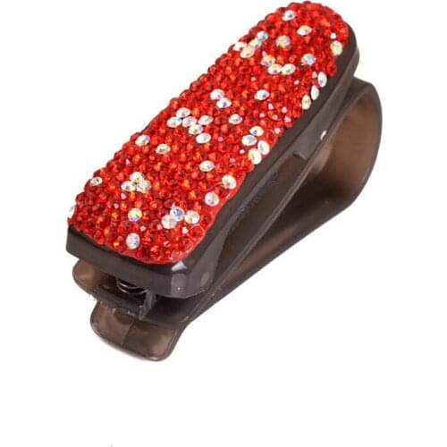 Car Glasses Clip Creative Diamond-studded Bill Clip Sunglasses Clip Multi-function Card Holder Bracket Car Interior Decoration