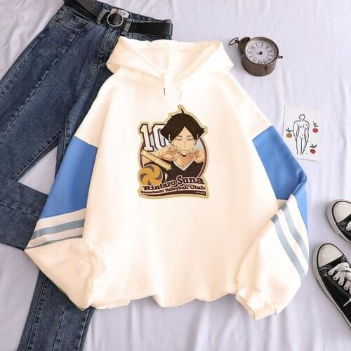 Funny Anime Suna Rintaro Haikyuu Hoodies Funny Cartoon Shoyo Volleyball Printed Winter Long Sleeve Oversized Women Sweatshirt