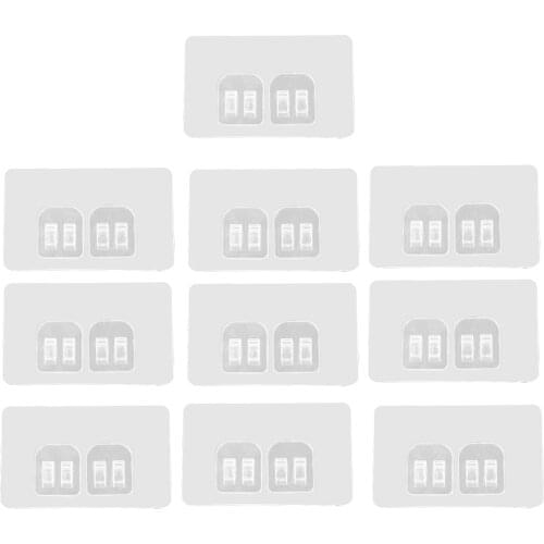 10Pcs Bathroom Wall Hooks Non-marking Stickers Punch-free Self Adhesive Hooks For Kitchen Hotel Door Hanging Organization