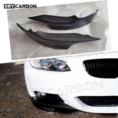 For BMW 3 Series E92 E93 M Tech Sport 2PCS Carbon Fiber Car Front Bumper Splitter Lip Diffuser Guard Protector 2007 - 2009 FRP
