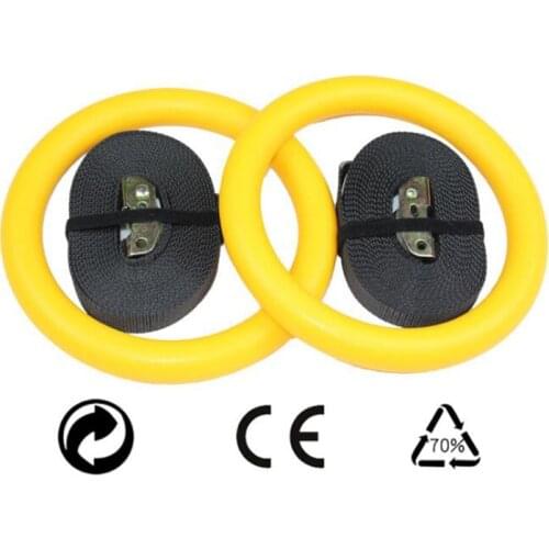 2020 New Wooden or ABS for choice 28mm Exercise Fitness Gymnastic Rings Gym Exercise Cross fit Pull Ups Muscle Ups Building Ring