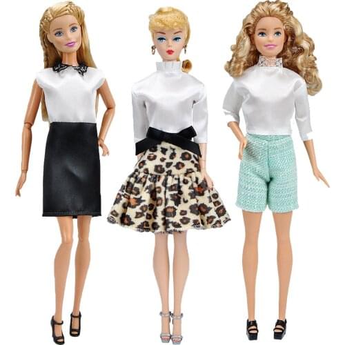 3Pcs 1Pcs Fashion 1/6 Doll Casual Skirt Shorts Combination Suit Office Daily Suit For Barbie Doll Clothes Toys