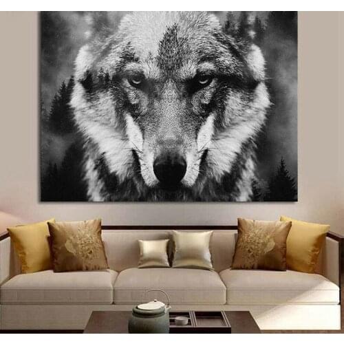 Big Large Picture Canvas Posters for Home Design Animal Wolf Lion Fox Wall Art Prints for Bedroom Frameless Paintings