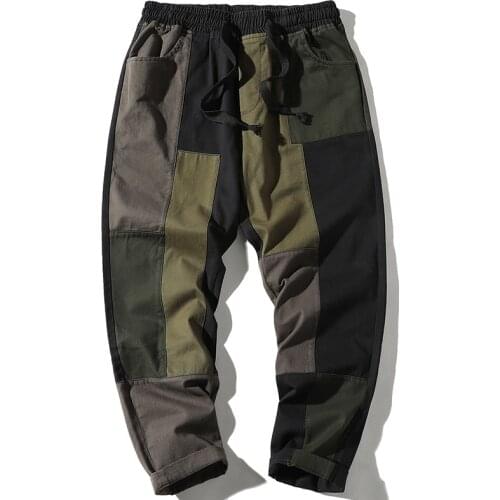 Streetwear Mens Multi Pockets Cargo Harem Pants Hip Hop Casual Male Track Pants Joggers Trousers 2021 Harajuku Men Pants