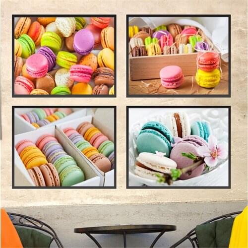 Decoration for Home Posters Kitchen Restaurant Dessert Macaron Cake Canvas Painting Wall Art Picture For Living Room Decoration