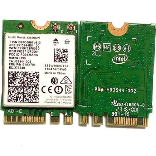 JINYUSHI for Intel 8265 AC 8265NGW FRU 01AX704 Dual Band 867Mbps Wireless Wifi Card for Thinkpad E470 T570 P51s T470 X270 X280
