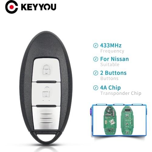 KEYYOU 5pcs Car Smart Remote Key Fit 4A 46 Chip For NISSAN Qashqai X-Trail Keyless Entry Controller Fob 2/3 Buttons 433MHz