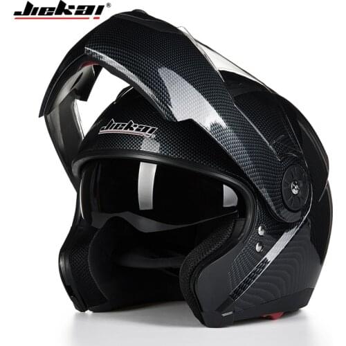 JIEKAI-Casco Modular abatible hacia arriba para Moto de carreras, visores dobles, homologado por DOT, 115