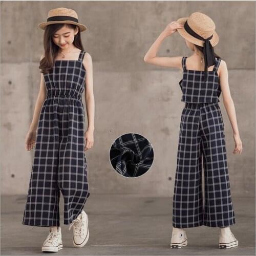 Baby Romper 2021 Summer Jumpsuit Kid Plaid Pants Fashion Trend Children Clothes Girls Summer Clothes Children Overalls 6 8 10 12