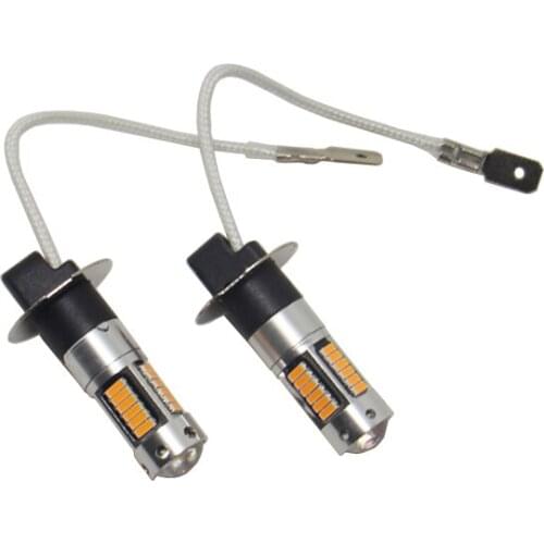 2Pcs LED Fog Light Bulb H3 4014 30 SMD Always High Bright And Flashing White Red Yellow Blue Pink 12V Universal Car Day Lamp