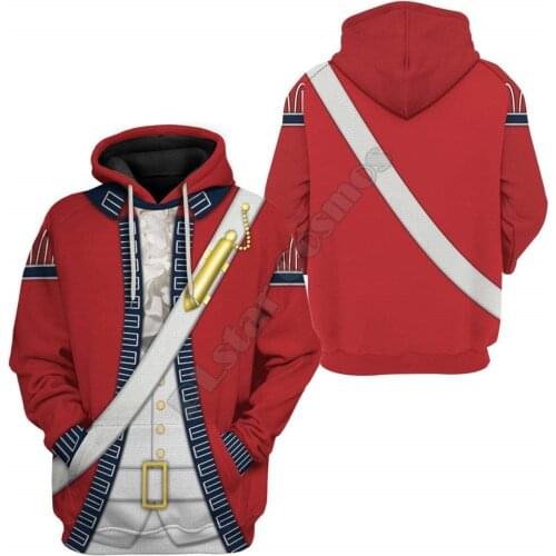 British Red Coat Cosplay Costumes 3D Printed Men For Women hoodies Streetwear Fashion Hoodie/Sweatshirts Jacket 03