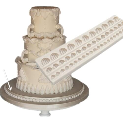 Luyou NEW DIY baking shell flower border silicone cake mold fondant lace mould Cake Decorating Tools FM1239