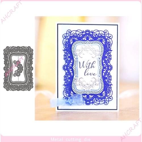 Lace Background Frame Metal Cutting Dies for DIY Scrapbooking Photo Album Decorative Embossing Paper Card Crafts Die 2021