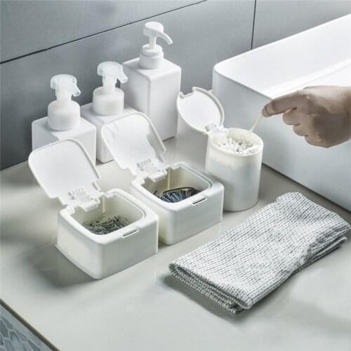 Mini Storage Box With Label Cotton Swabs Toothpick Box Makeup Jewelry Organizer For Office Desktop Bedroom Drawer Storage Bucket