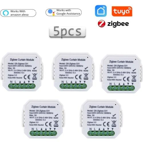 Zigbee Smart Life Curtain Switch Module Compatible With Tuya Google Home APP Voice Remote Controlfor Roller Shutter Blind Motor