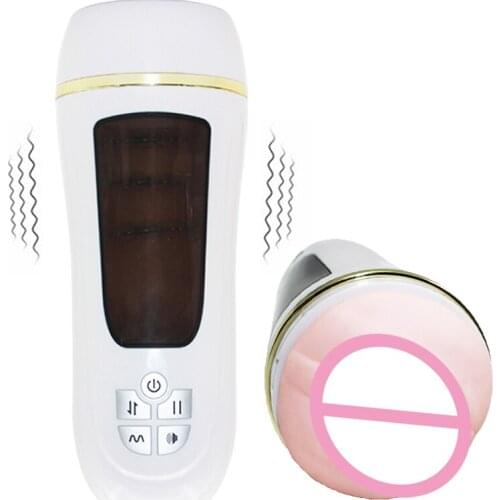 Male Masturbation Telescopic Cup Vibration Intelligent Voice Aircraft Cup Real Sensuality Sex Toys Erotic Masturbators for Men