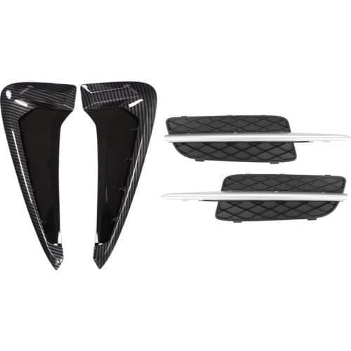 Shark Gills Side Fender Vent Stickers with Front Bumper Lower Grille Cover Trim,for BMW X5 E70 E71 07-10,F15 F85 14-17