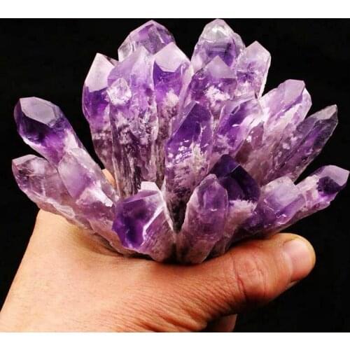 Natural Amethyst backbon quartz obelisk 2pcs Rare Elestial Dragons Tooth Amethyst wand Points of the Violet Ray