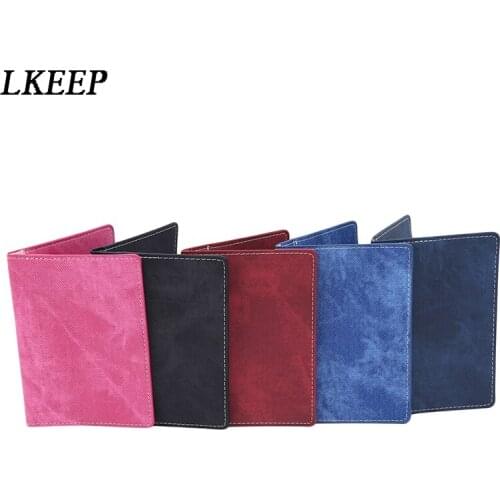 Denim Passport Case PU Leather Passports Cover High Quality Passport Protection Case Fashion Passport Cards Holder For Men Women